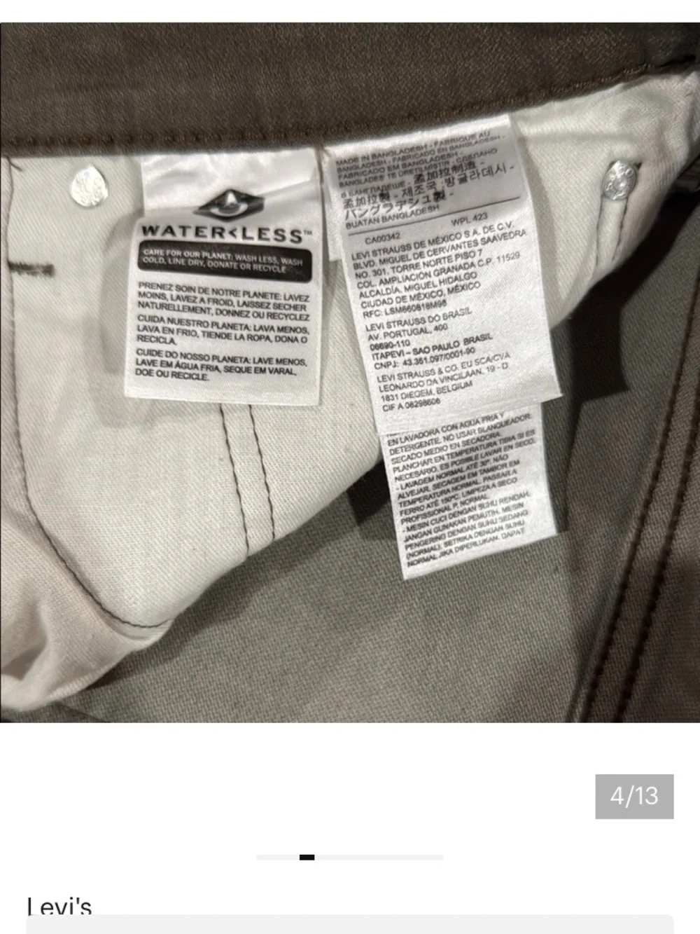 Levi's Men's Olive Cargo Work Pants